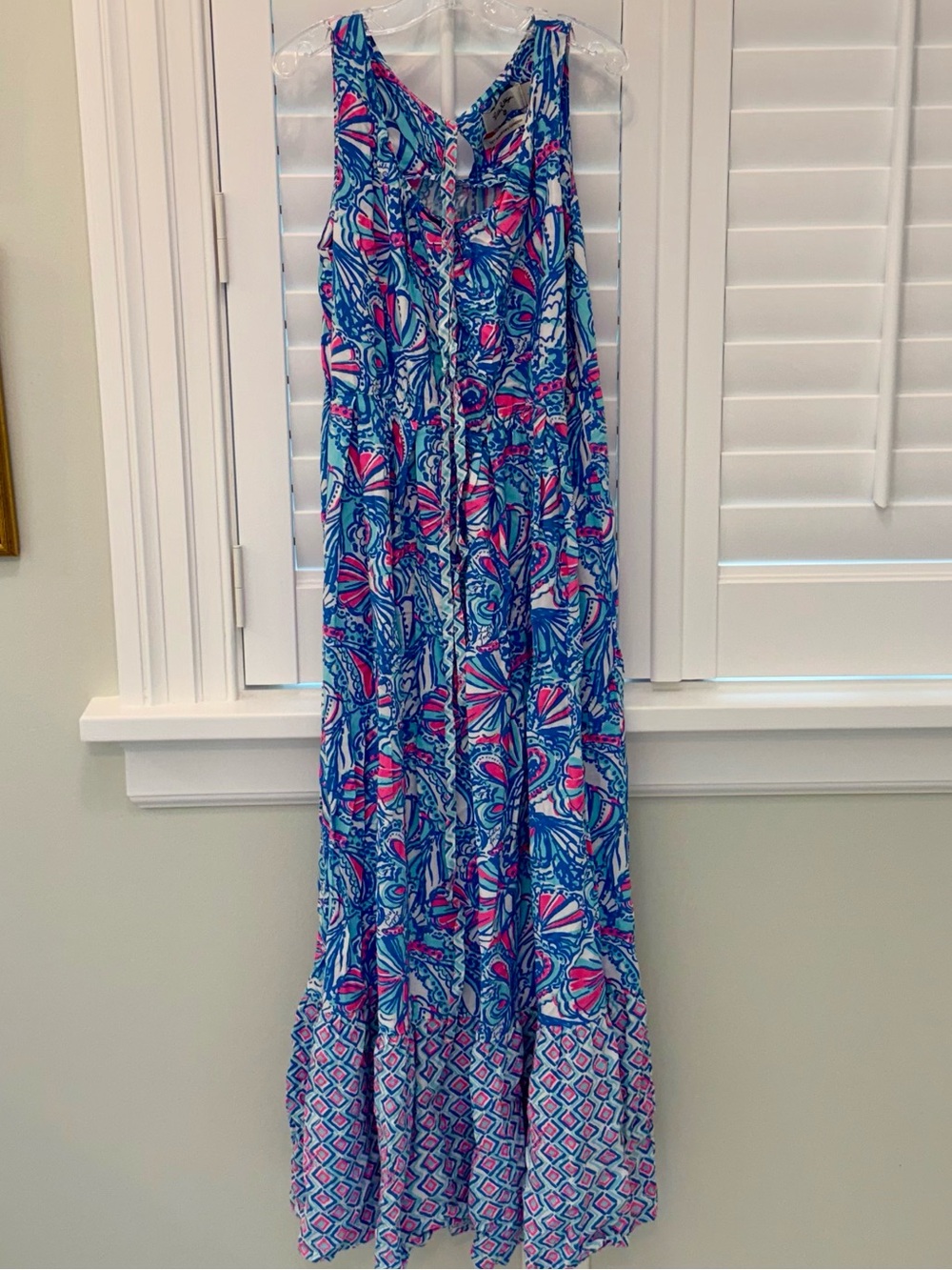 Lilly for Target Girls Sleeveless Blue Floral Maxi Dress